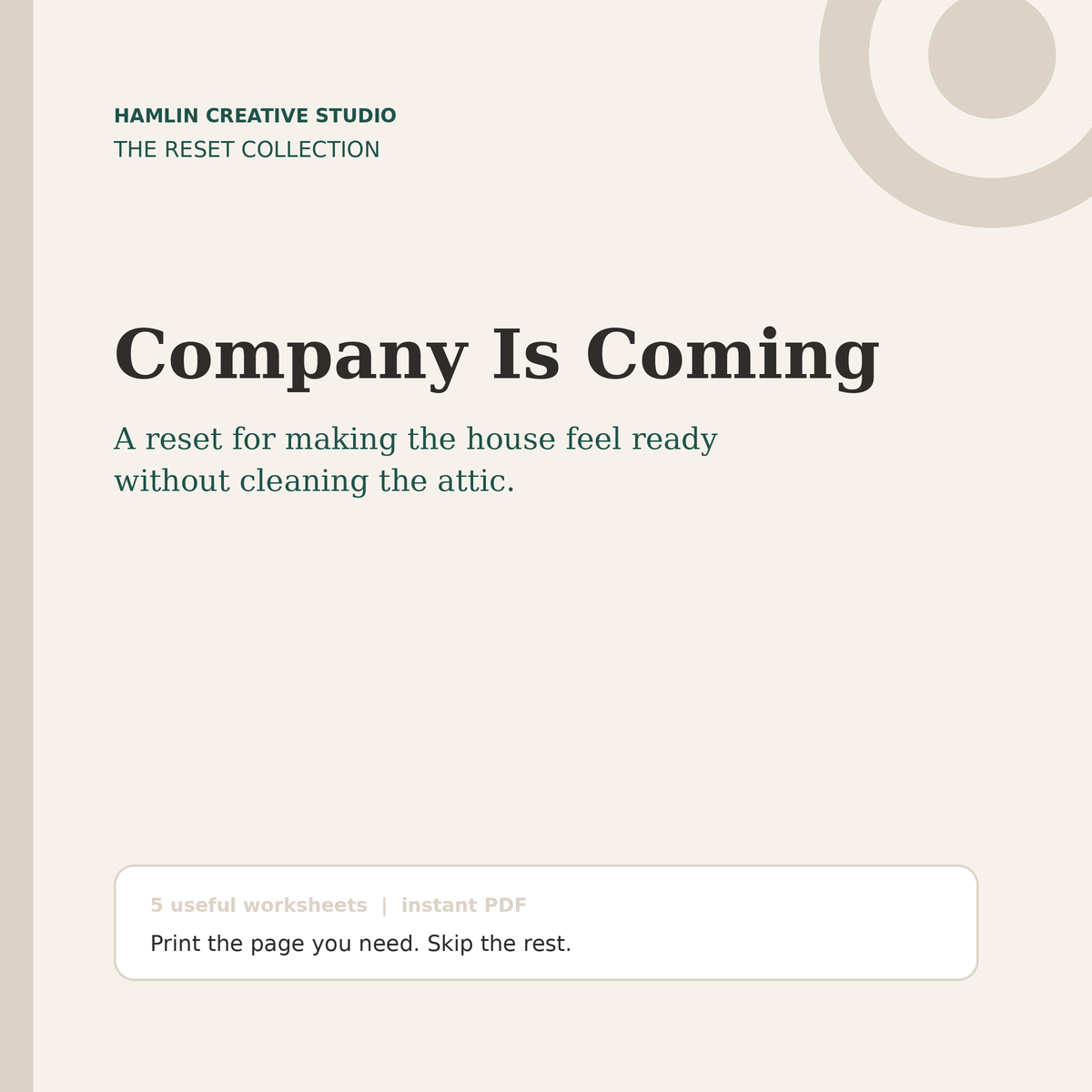 Company is Coming Reset Pack | Printable PDF