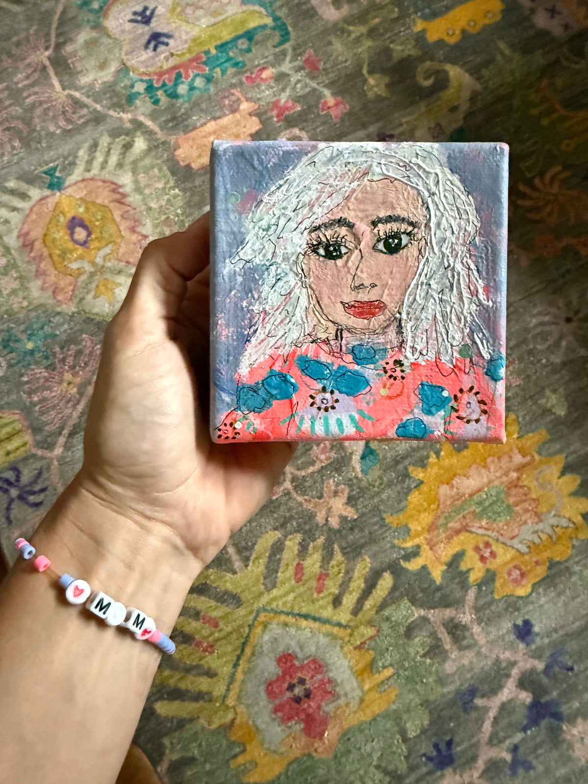Abstract Face Shelfie | 4×4 Original Artwork
