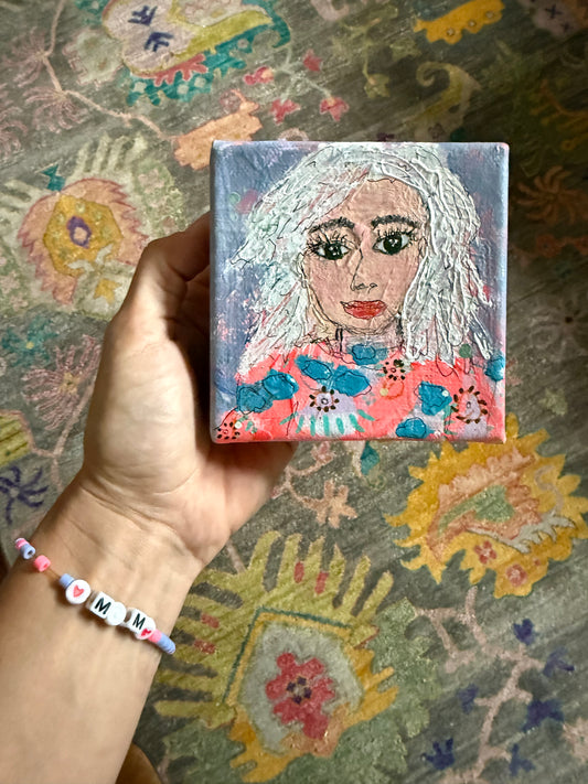Abstract Face Shelfie | 4×4 Original Artwork