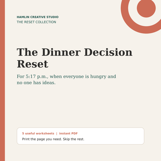 The Dinner Decision Reset Pack | Printable PDF