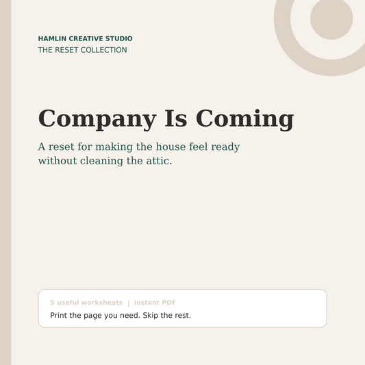 Company is Coming Reset Pack | Printable PDF